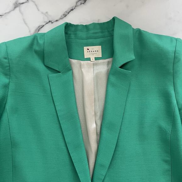 Sezane Romane Jacket in Kelly Green Size 12 Preppy french chic oversize blazer - Picture 6 of 13